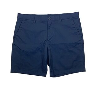 English Laundry Navy Flat Front Chino‎ Shorts Stretch Casual Men 38